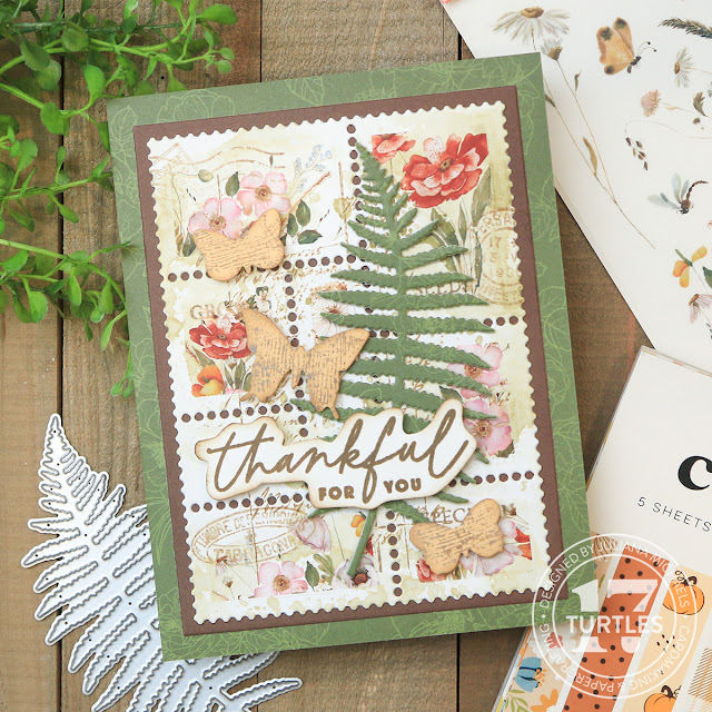 Thankful For You Card by Juliana Michaels featuring Scrapbook.com Wild Blooms Rub Ons