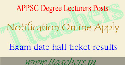 APPSC degree lecturers dl notification 2017 apply online exam date hall tickets