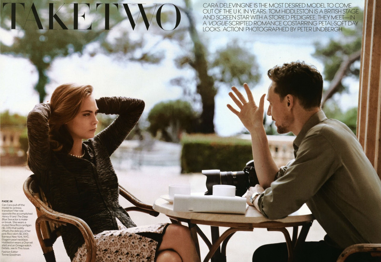 Cara Delevingne & Tom Hiddleston by Peter Lindbergh — Take Two 