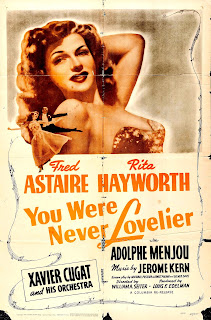 YOU WERE NEVER LOVELIER. Cartel One Sheet reposición 1949: 69 x 104 cms. Estados Unidos. BAILANDO NACE EL AMOR. You Were Never Lovelier. 1942. Estados Unidos. Dirección: William A. Seiter. Reparto: Fred Astaire, Rita Hayworth, Adolphe Menjou, Isobel Elsom, Leslie Brooks, Adele Mara, Gus Schilling, Barbara Brown, Douglas Leavitt, Xavier Cugat y su orquesta.