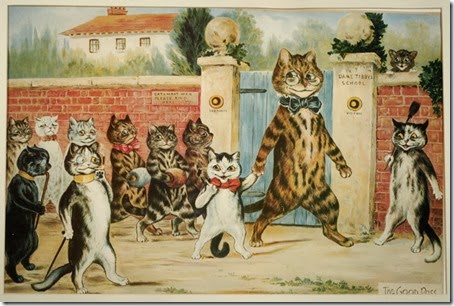 Louis Wain cats walking