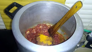 Add coriander powder, turmeric powder, Red chilli powder, Garam masala powder.