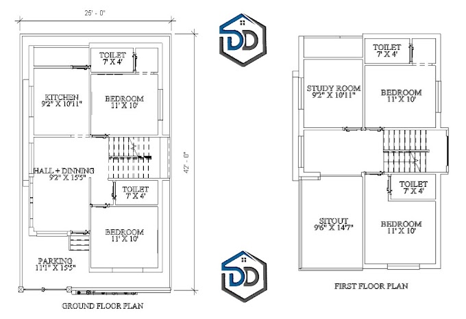  25 X 42 House Plan