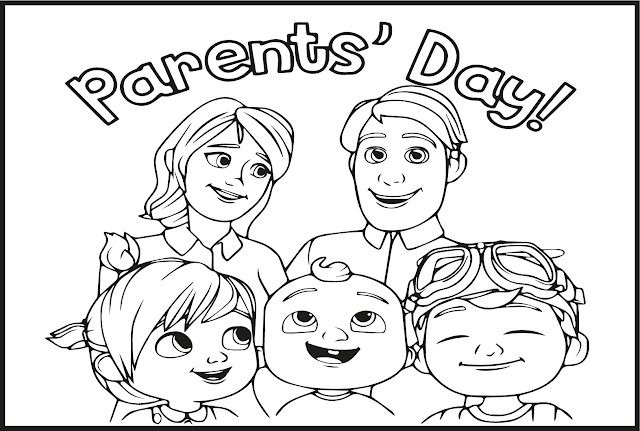 Cocomelon Parents Day Coloring