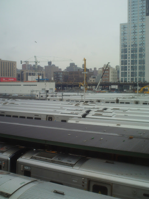 Picture of the site as seen from across the rail yards 