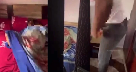 Shocking moment as girlfriend caught her boyfriend on bed with her mother [watch video]