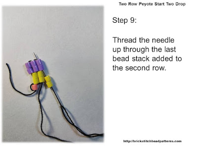 Click the image to view the Two Row or Peyote Start beading tutorial image larger.