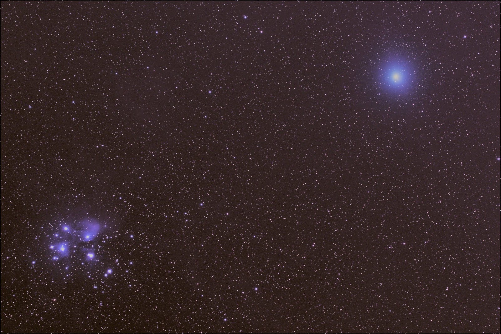 古川天文趣味工房 ウィルタネン彗星 46p とすばる星団 M45 の接近 12月15日
