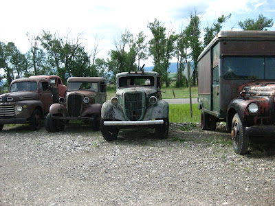 these rusty old trucks.