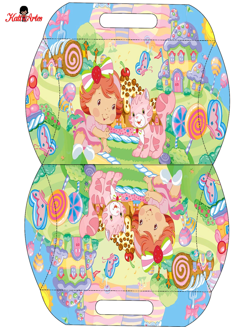 Strawberry Shortcake Baby Free Printable Pillow Boxes.