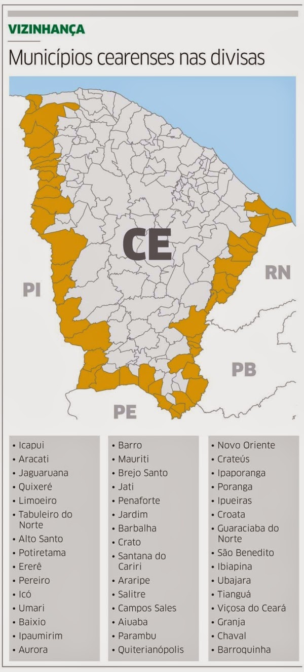 Resultado de imagem para divisas estado do Ceará
