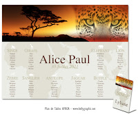 KellyGraphic Plan de Table Mariage thème Voyage : Africa