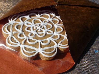 handmade envelope for decorated gingerbread cookie