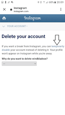 delete instagram account temporarily