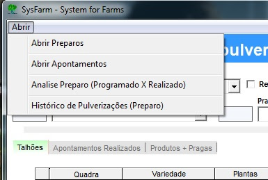 SysFarm - Histórico de Pulverizações Detalhado