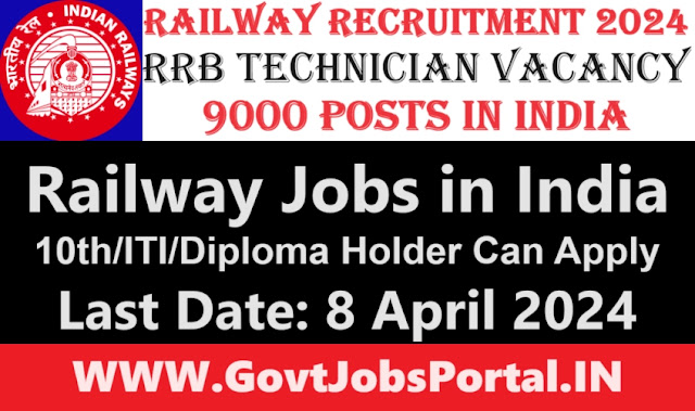 RRB Technician Recruitment 2024: Apply for 9000 Railway Jobs in India - Notification, Vacancies, and Important Dates