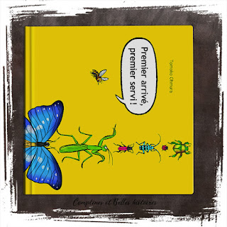 Premier arrivé, premier servi ! livre pour enfant sur les insectes et le dénombrement, pour compter, apprendre et rigoler, de Tomoko Ohmura, Editions L'école des Loisirs