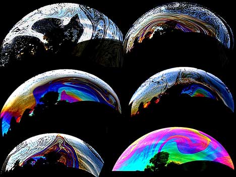 Different patterns of soap bubbles