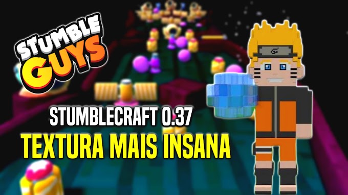 JOGUEI O STUMBLE GUYS MINECRAFT! SUPER TEXTURA! POR ESSA NINGUÉM ESPERAVA! MAPAS, SKINS, EMOTES 