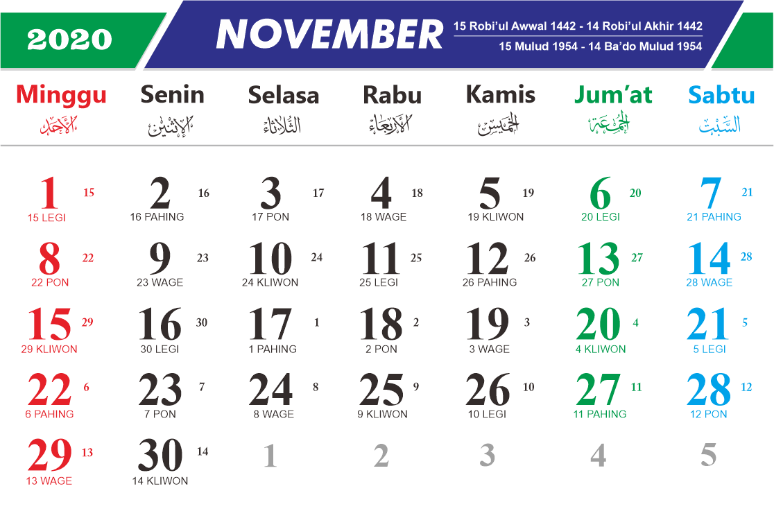 57 Kalender  Jawa  November  2021  Indonesia