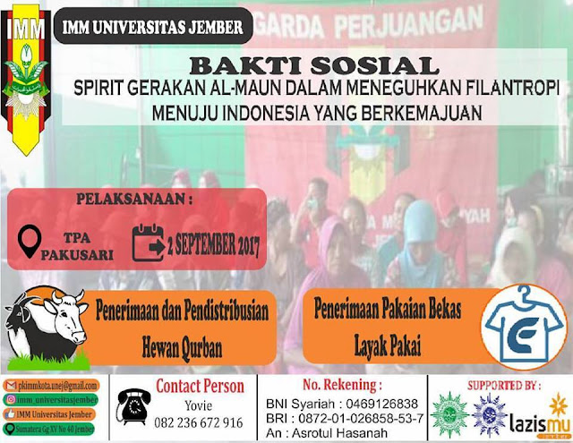 Tebar Qurban Sinergi Lazismu Jember dan Kom. IMM Univ. Jember