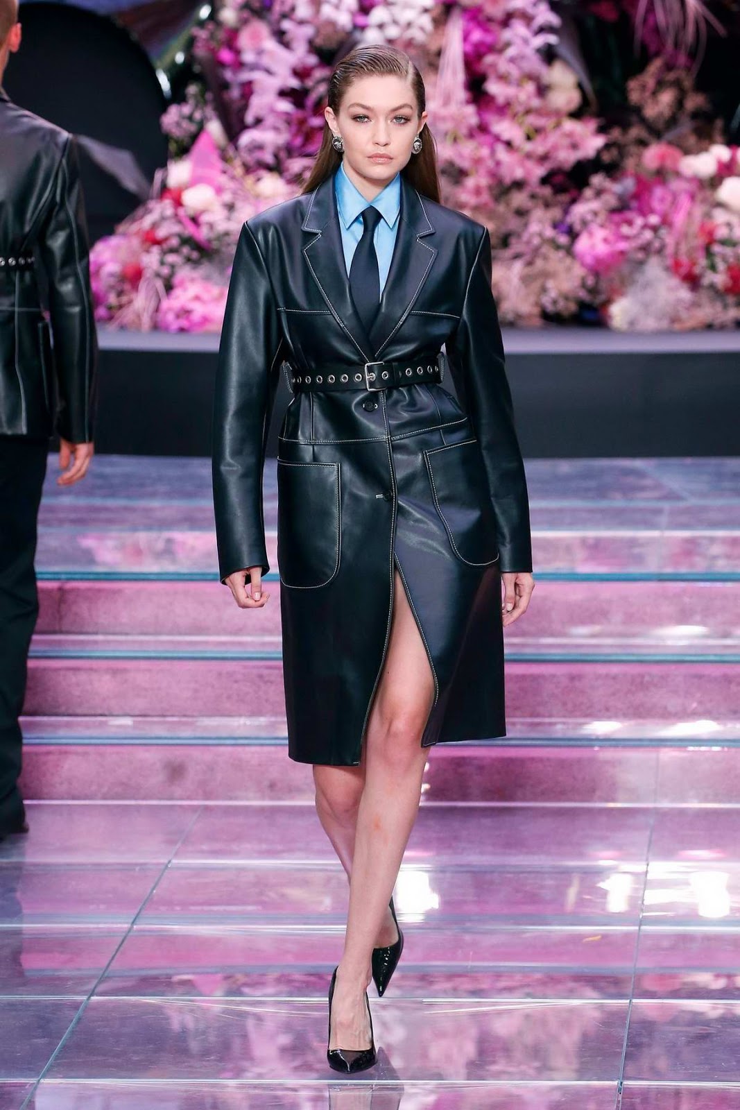 Gigi Hadid walks the runway during the Versace fashion show Spring/Summer 2020 in Milan, Italy