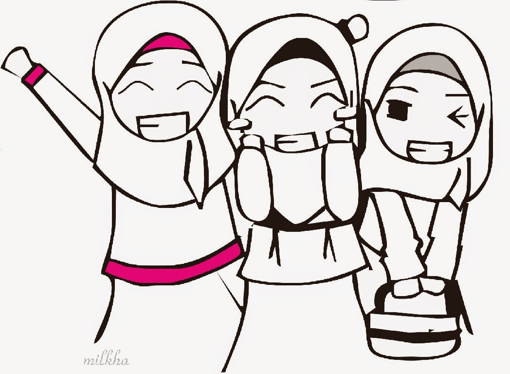 Gambar Kartun Persahabatan Berhijab Top Lucu