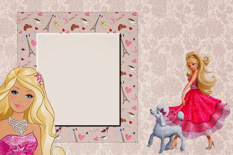 Barbie Magic and Fashion Free Printable Invitations, Labels or Cards.