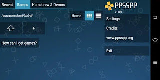 Screenshot Tampilan Default Background Aplikasi PPSSPP