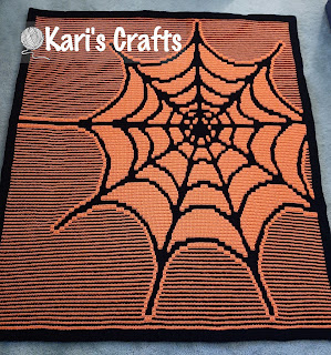 Spider web mosaic crochet blanket