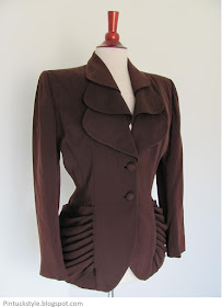 Lilli Ann 1940s jacket in brown with petal collar