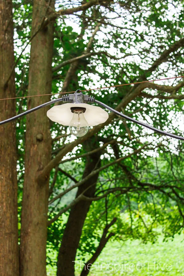 White outdoor string lights