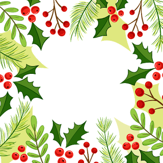 Christmas holly wreath border