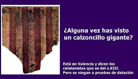 Calsonsillos gigáns, del siglo XIII segons los catalanistes, cuatribarrada, bandera, senyera, señal real,Aragón, Valencia, Catalunya
