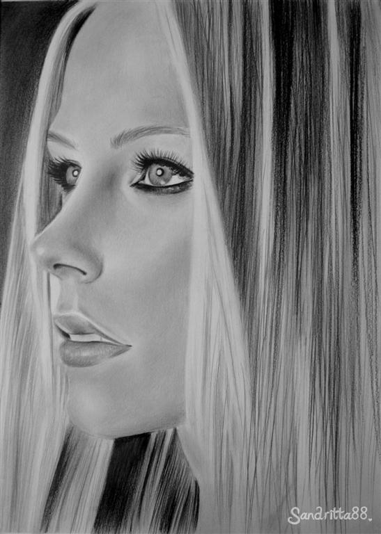 Avril Lavigne. A3, pencils