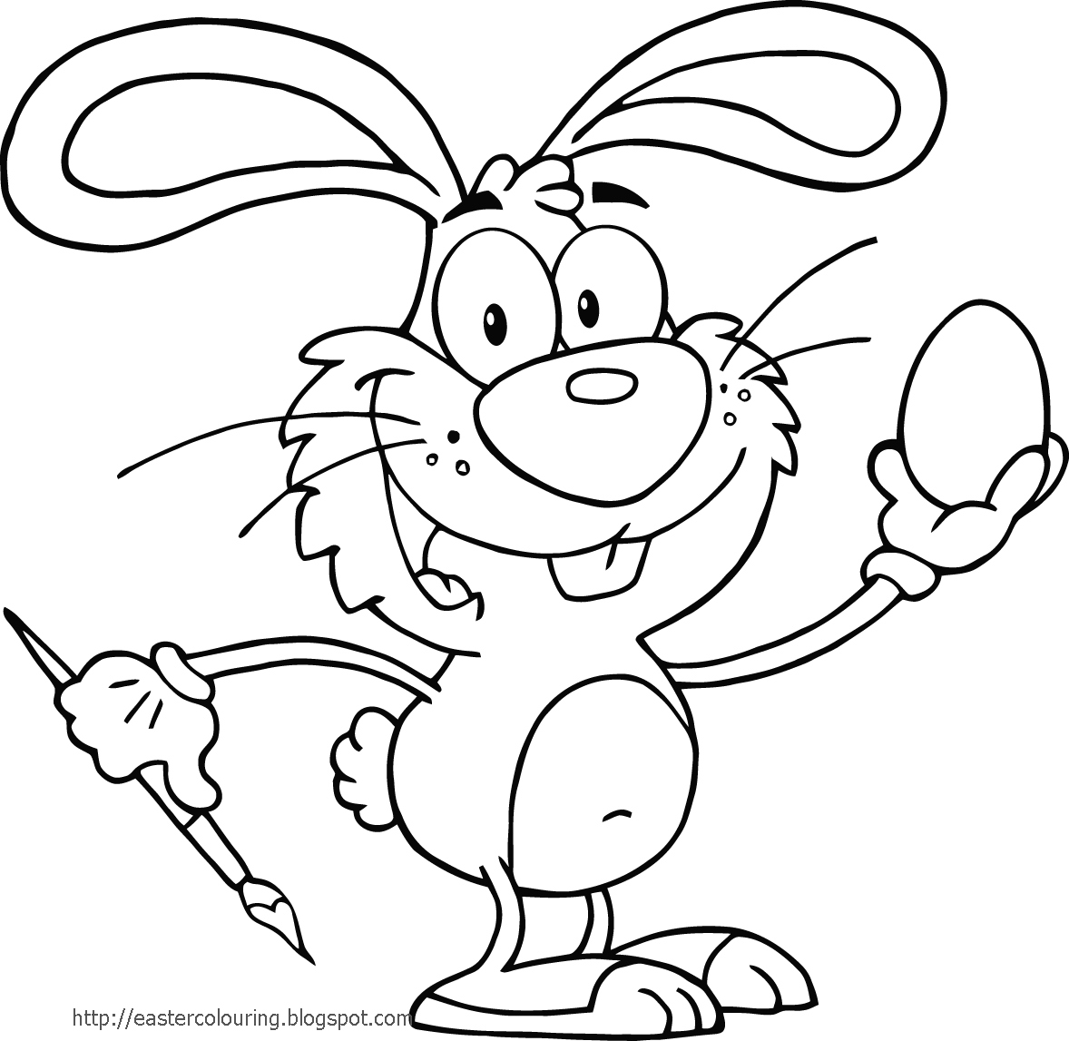 EASTER BUNNY COLOURING IN PAGES