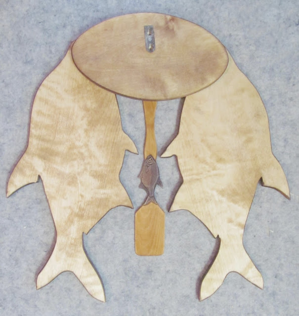 деревянный резной набор для кухни рыбака