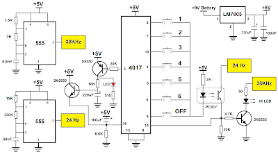 IR Remote control without microcontroller with 6 Channels