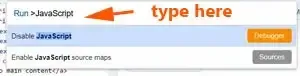 Disable JavaScript With Developer Tools Chrome
