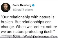 Greta thunberg twitter post image on nature