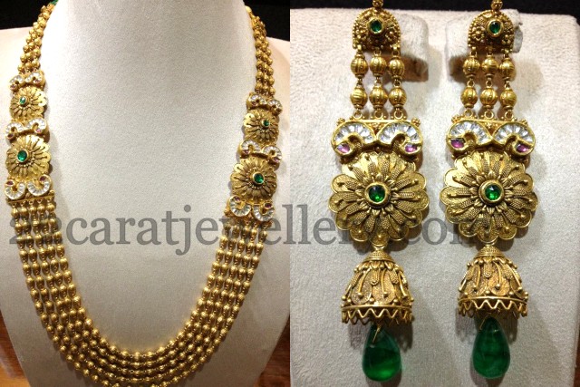 Kundan Chandra Haram with Jhumkis