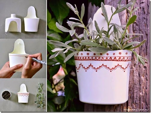  Maceteros para colgar hechos con botellas de lejía recicladas
