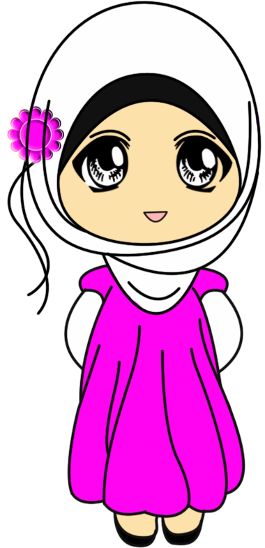 Islam muslimah doodle pink png muslimah image chibi - 28 