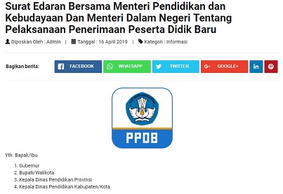 Download Juknis Pelaksanaan Penerimaan Perserta Didik Baru (PPDB) 2019/2020 Pdf