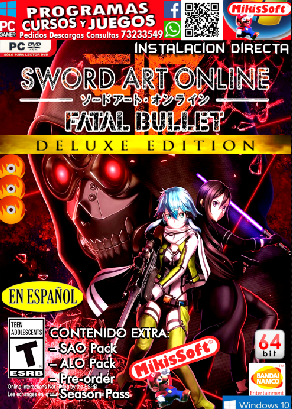 SWORD ART ONLINE FATAL BULLET DELUXE EDITION EN ESP - 3 DVDS 64 BITS