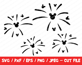 Mickey Fireworks SVG, Mickey Cut File, Instant Download, Cricut & Silhouette, Mickey Silhouette, Vinyl Cut File, Mickey Mouse Head Fireworks