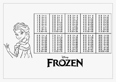 Tabuada para Imprimir Frozen Elsa