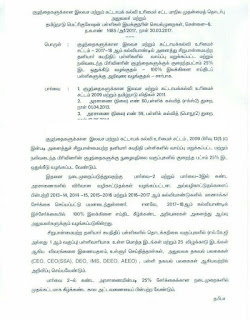 RTE மூலம் 25% இடஒதுக்கீடு வழங்குதல் - 100% இலக்கினை எய்திடப் பள்ளிகளுக்கு அறிவுரைகள் வழங்கி இயக்குநர் உத்தரவு.