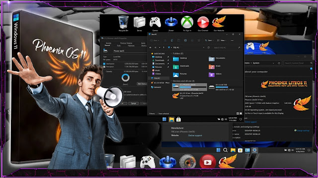 Windows 11 Pro 22H2 Phoenix Gaming LiteOS x64 Build 22621.169 Ultra Lite - MazGadget.com