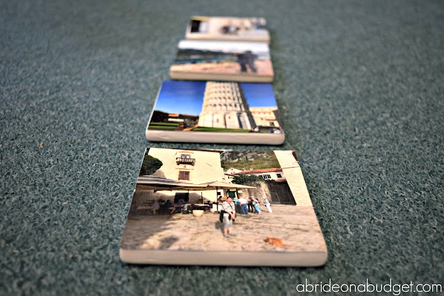 If you want something to do with your Instagram photos, you can make these DIY Instagram Coasters. They're a great way to share your honeymoon photos as well. Plus, they're a great gift idea. Find out how to make them at www.abrideonabudget.com.